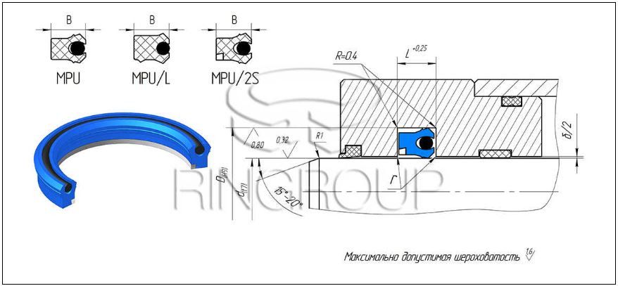 Манжета штока в сб. MPU/2S (ТРЕ)-063-083-17