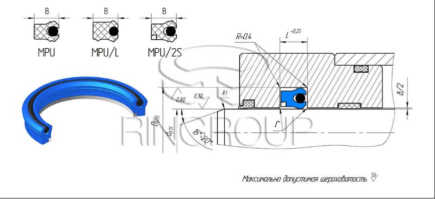 Манжета штока MPU/L-50x60x7.0/8.0 (ТРU)