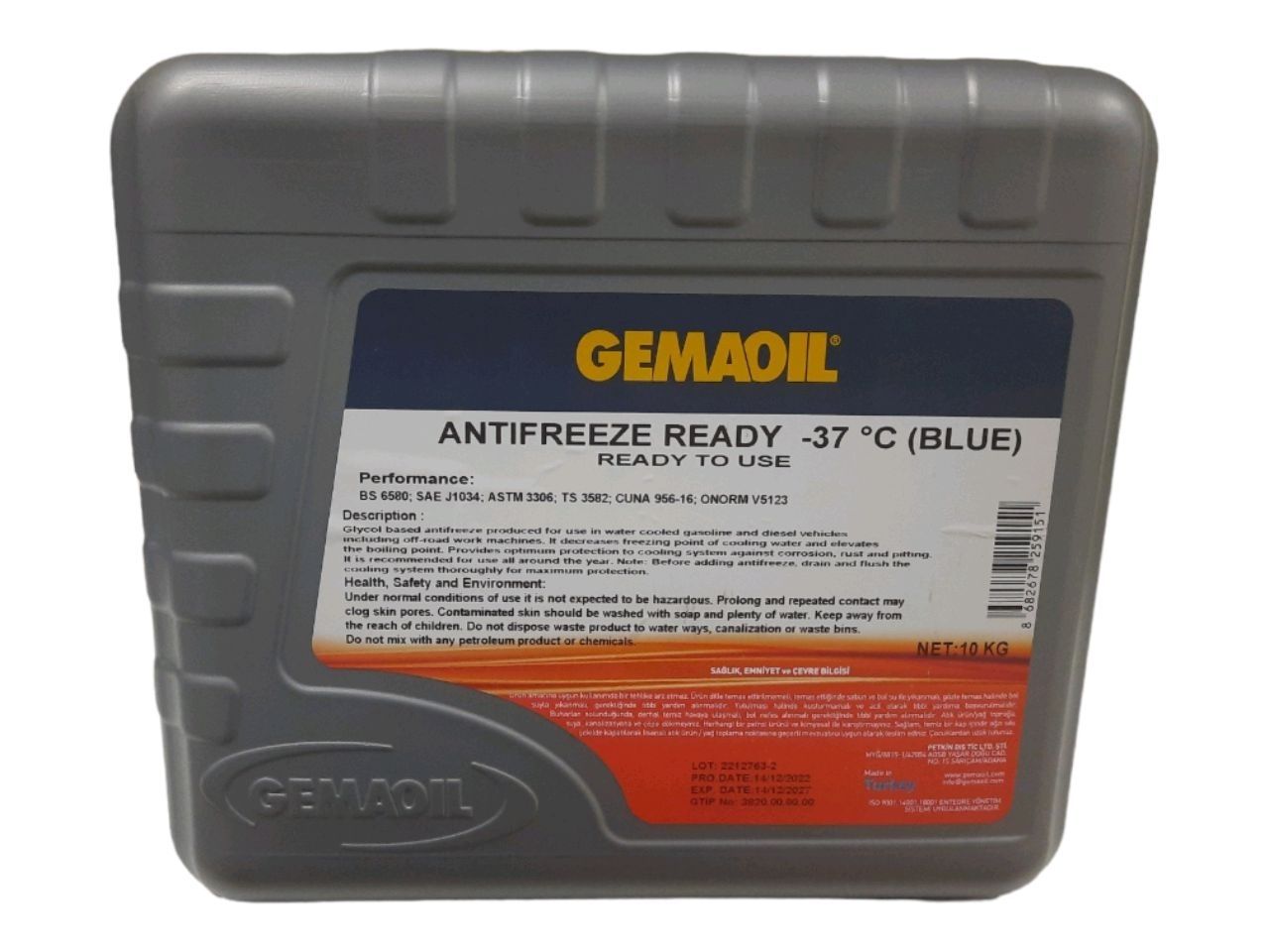 GEMA OIL ANTIFREEZE NFR-Ready (BLUE)  -37 C°, 10KG