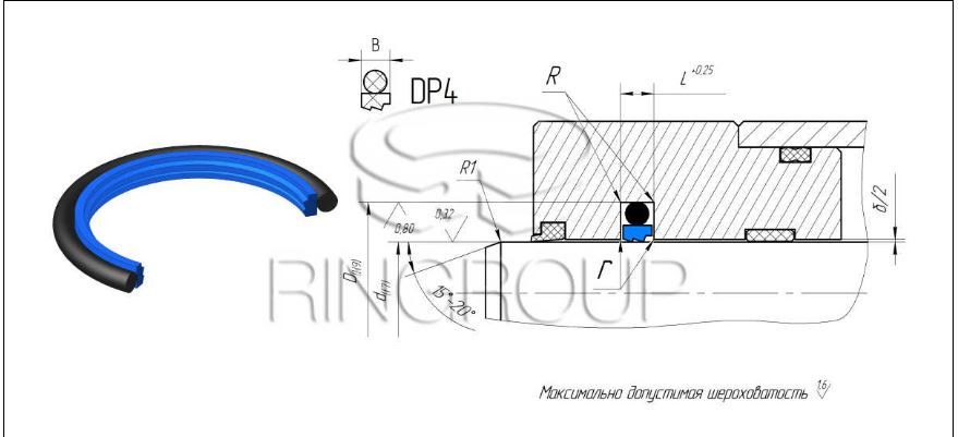 Уплотнение штока в сб. DP4 (TPE)-048