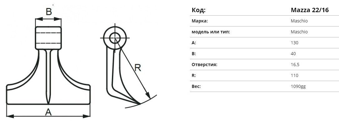 Ciocan pentry tocator MASCHIO EUROZAPPA