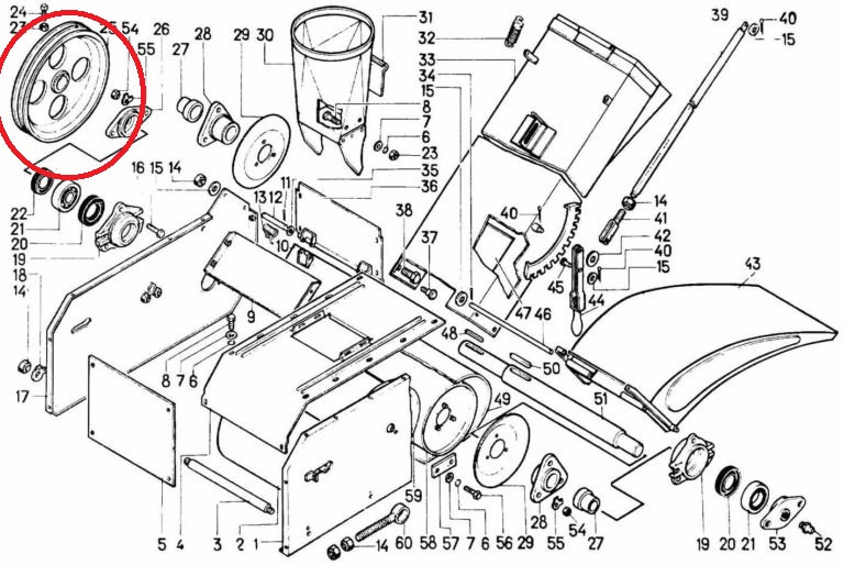 Roata de curea (mica pe electromotor)2-rinduri ZN*